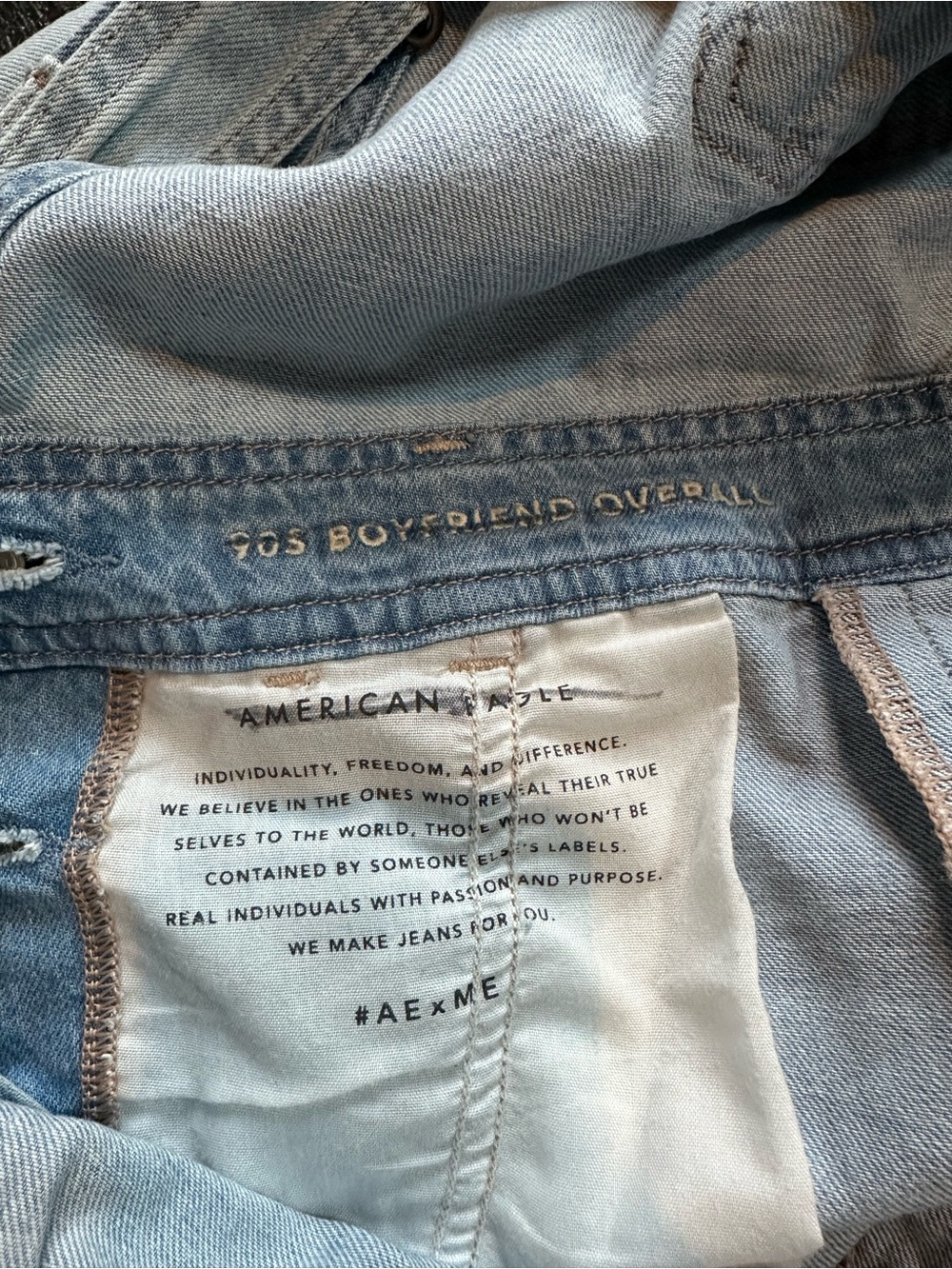 American Eagle Outfitters Light Wash Distressed Denim Overalls - Picture 12 of 13